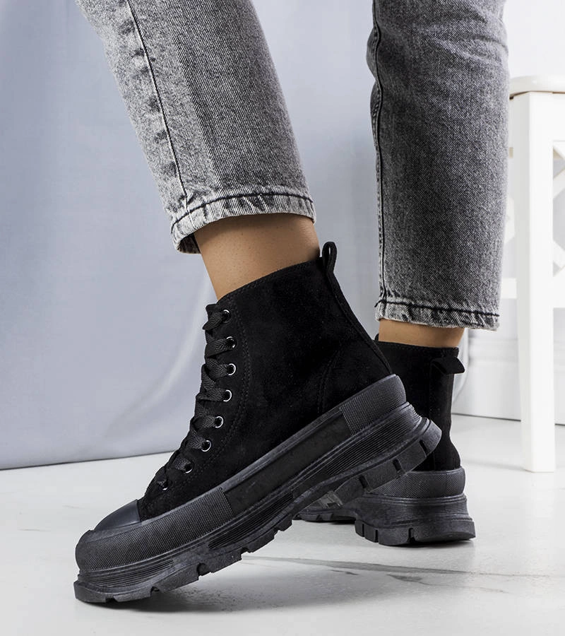 Černé tenisky na vysoké platformě Gertrude