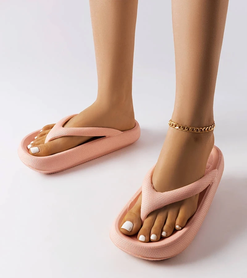 Růžové masivní žabky Modesto