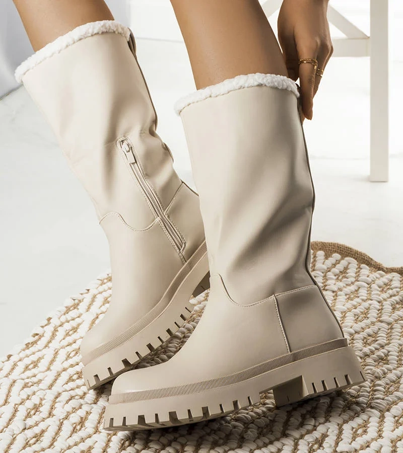 Béžové zateplené boty Kangas