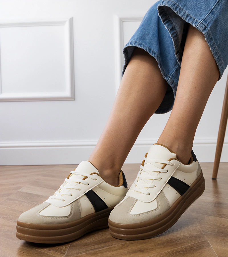 Béžové dámské tenisky na platformě Serila