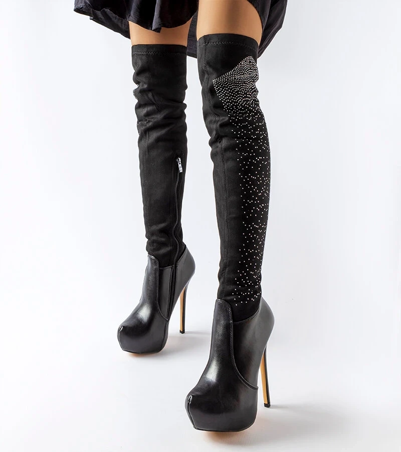 Černé boty na podpatku Zaccaria