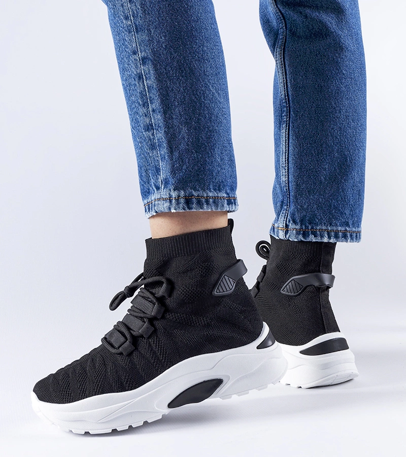 Czarne wysokie sneakersy Vigatto - Černé vysoké tenisky Vigatto