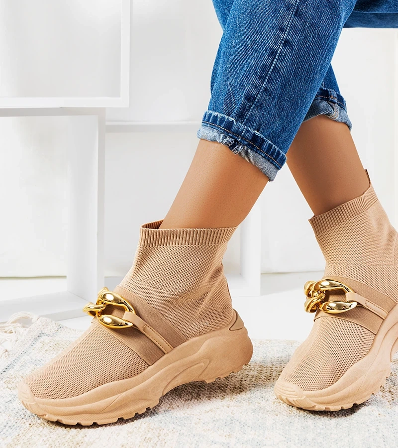 Hnědé vysoké tenisky Martina