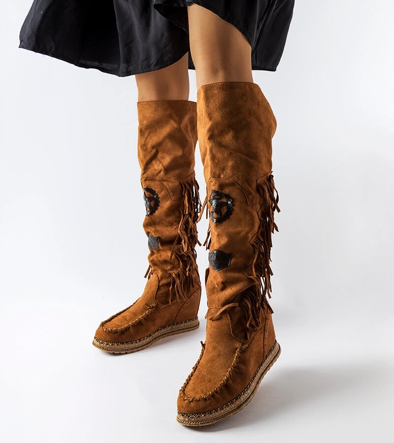 Hnědé boty Cascia na podpatcích