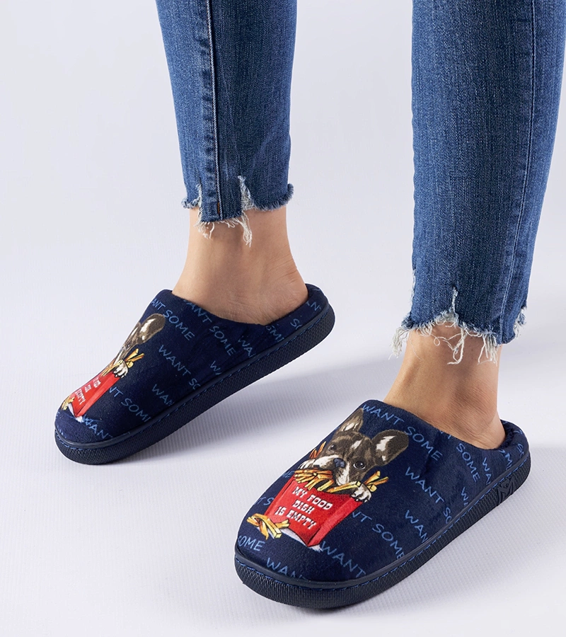 Námořnicky modré měkké pantofle Frenchfries