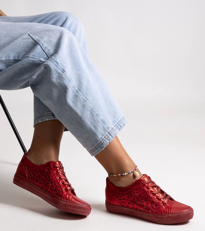 Červené průhledné tenisky Safune