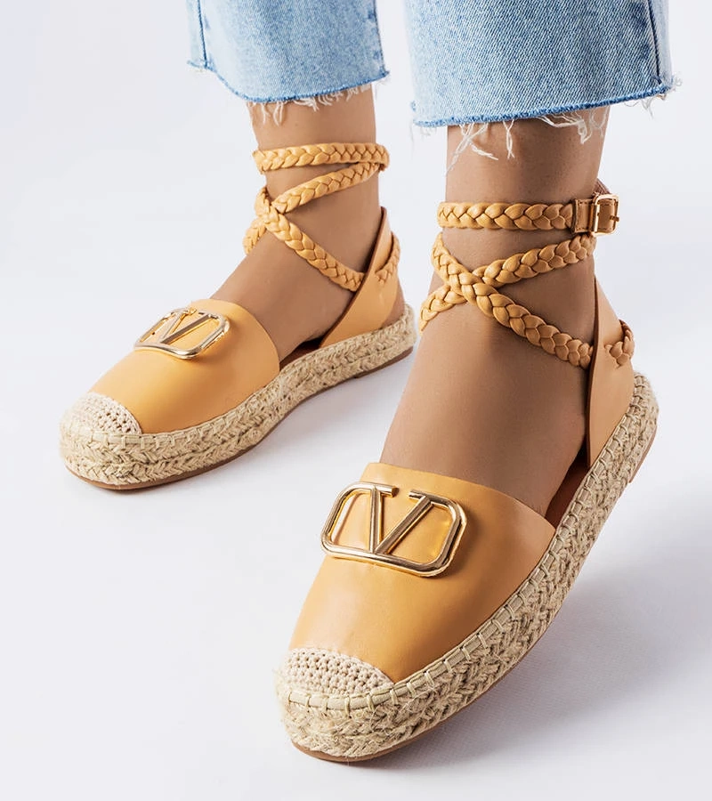 Hnědé vázané espadrilky Rodič