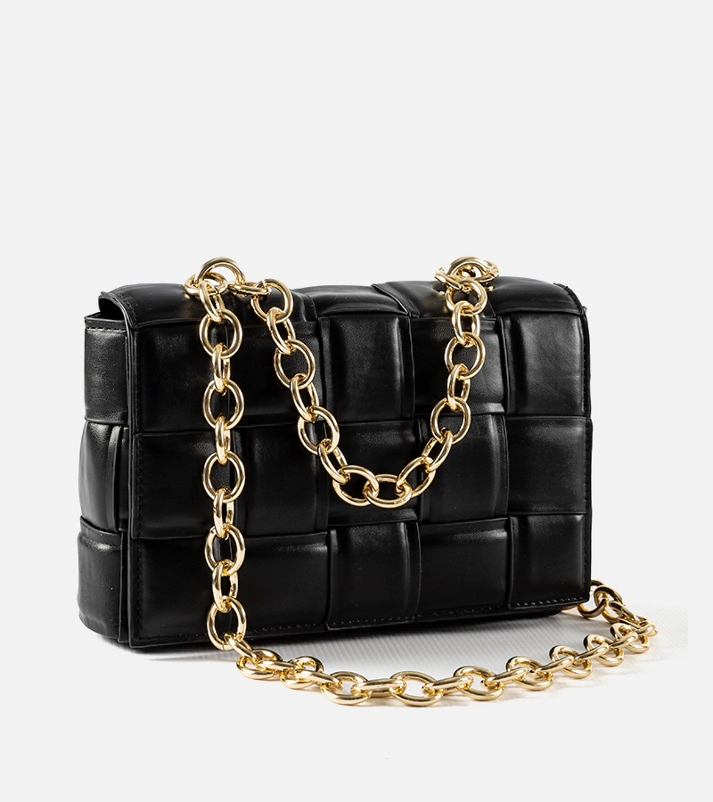 Černá prošívaná kabelka na rameno Austell