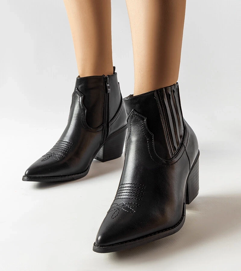 Černé klasické kovbojské boty Gustav