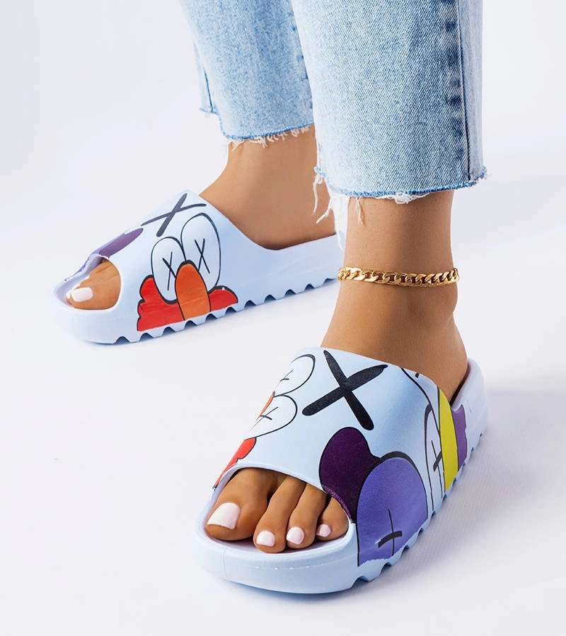 Modré žabky s potiskem Lindale