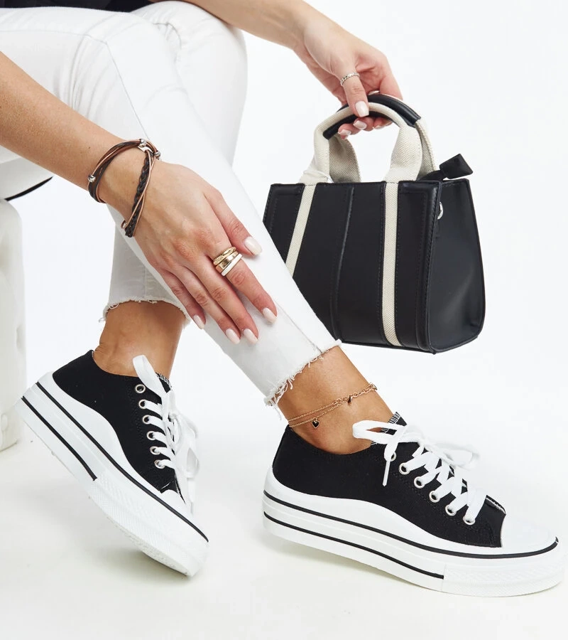 Černé tenisky na tlusté podrážce Dima