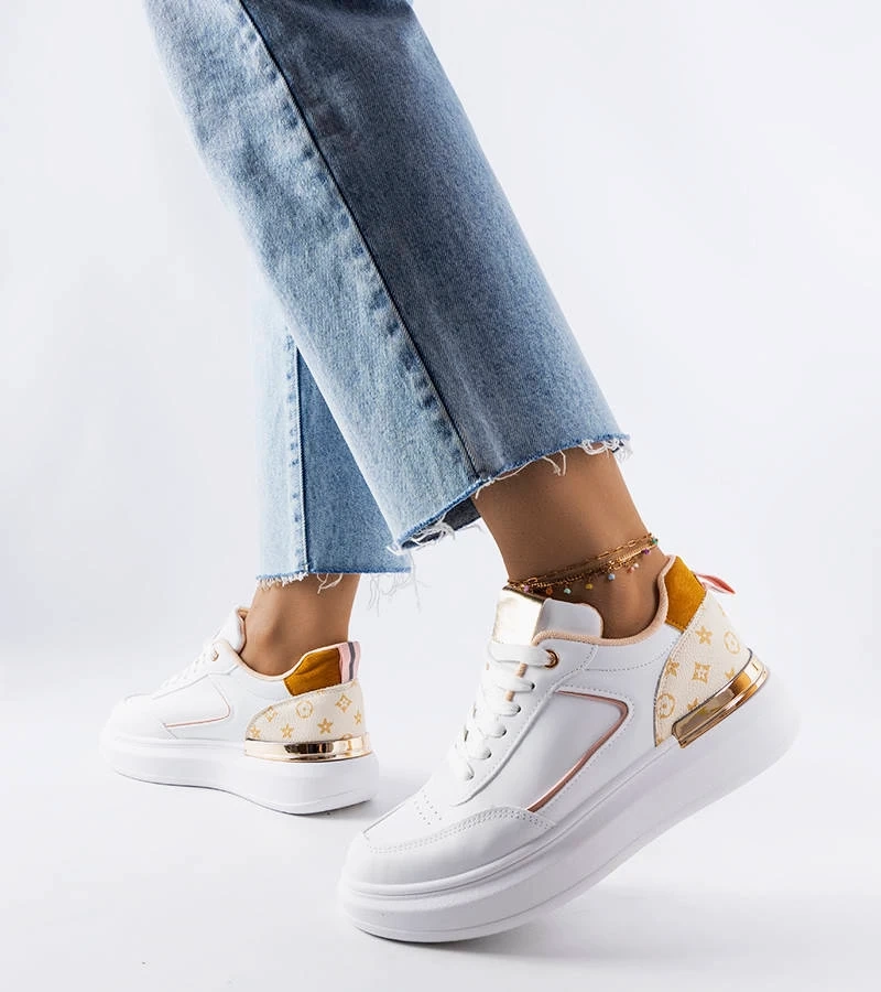 Bílé tenisky s béžovými vložkami Margarita