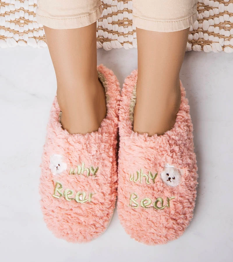 Růžové měkké pantofle Why Bear