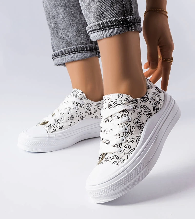 Bílé tenisky Bélair na platformě