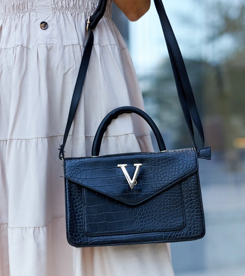 Kabelka na rameno s motivem krokodýlí kůže Barsa