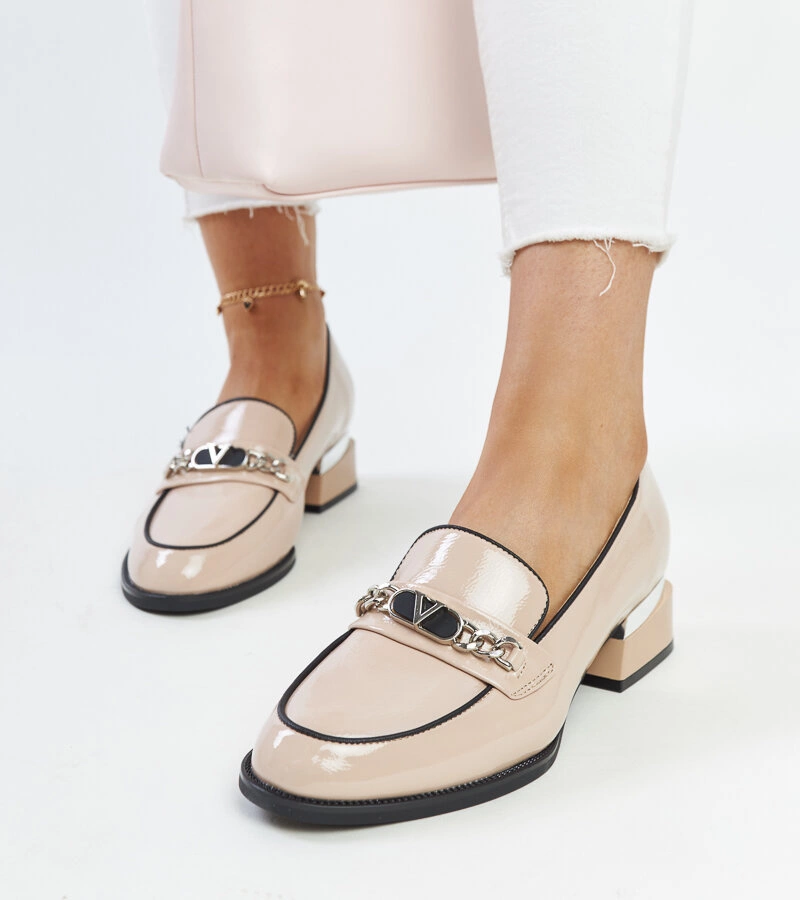 Bežové kůžené lodičky Vinceza