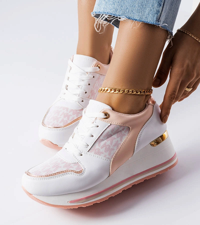 Růžové tenisky Pouliotte na platformách