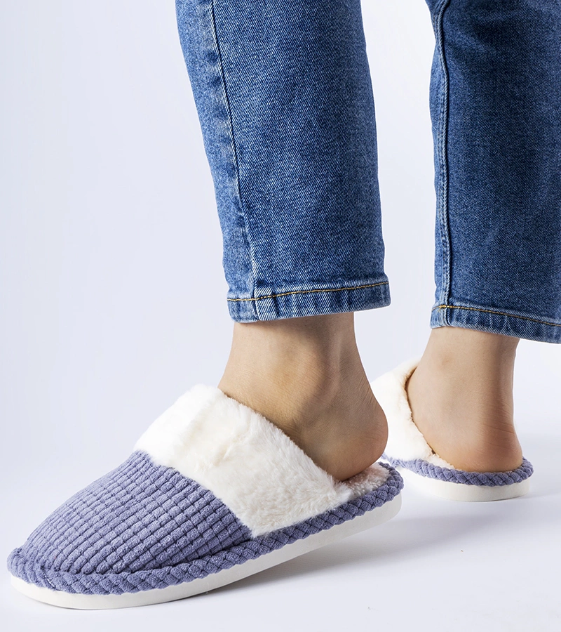 Modré teplé pantofle Frappier