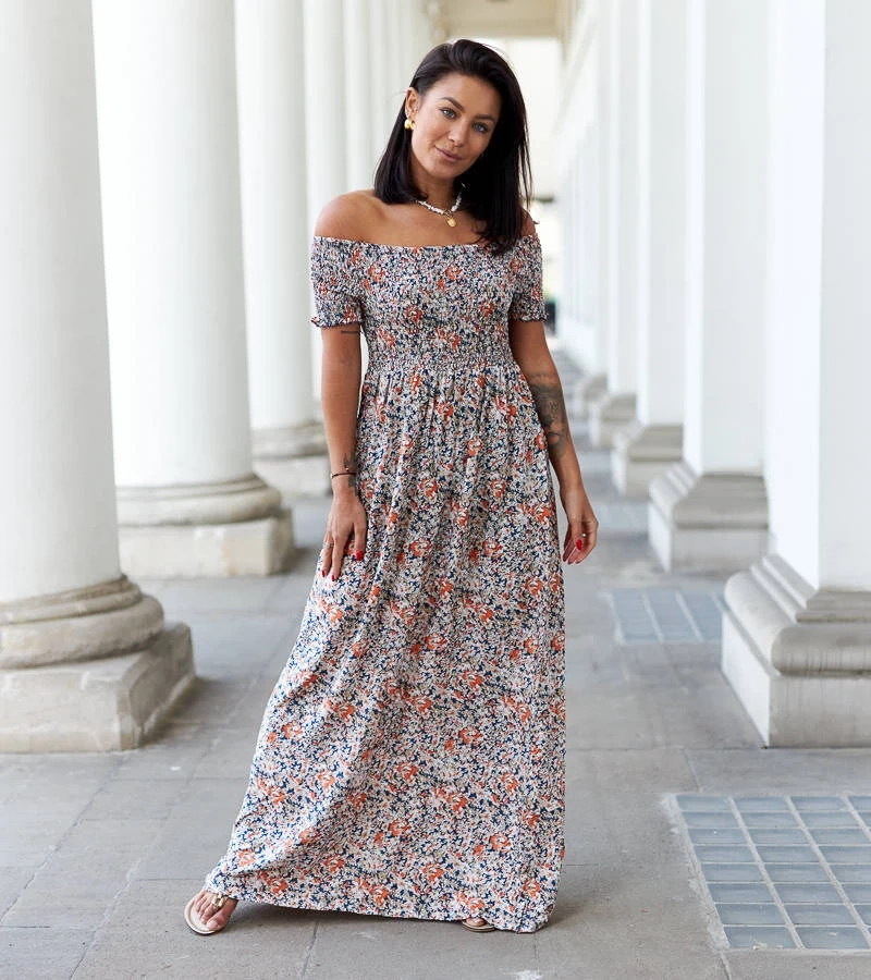 Bottidda tmavě modré šaty se záhyby