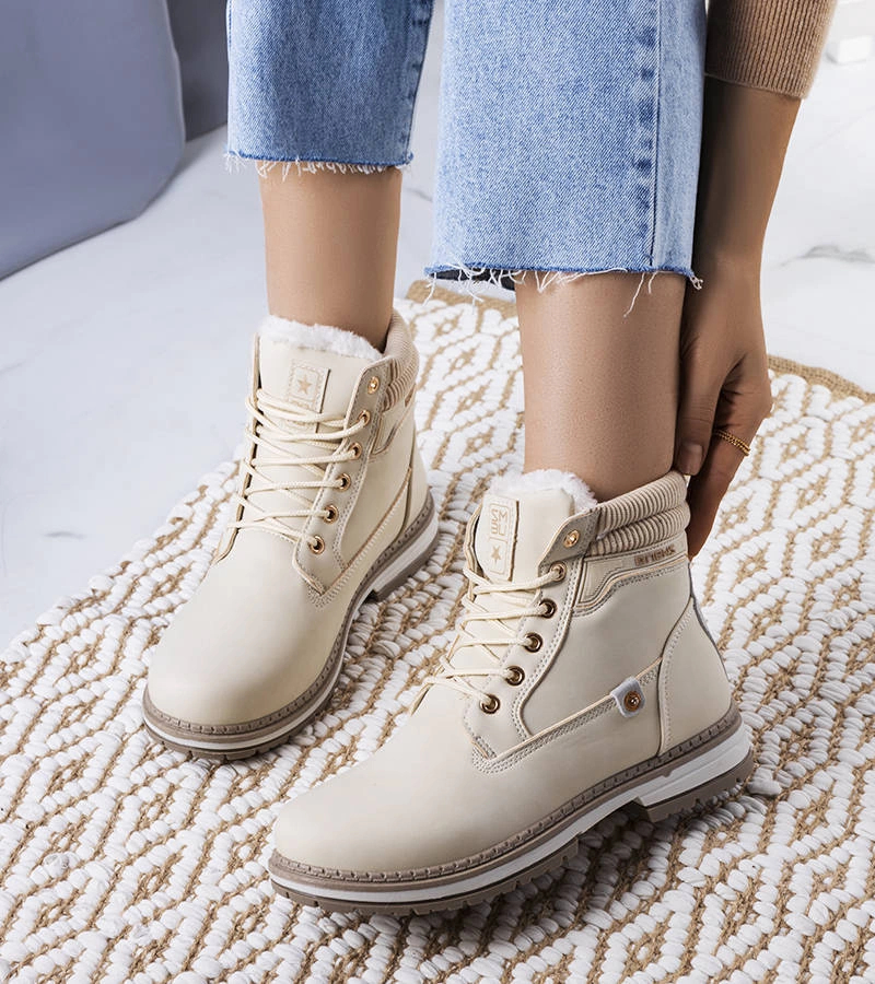 Saylor béžové zateplené traperské boty