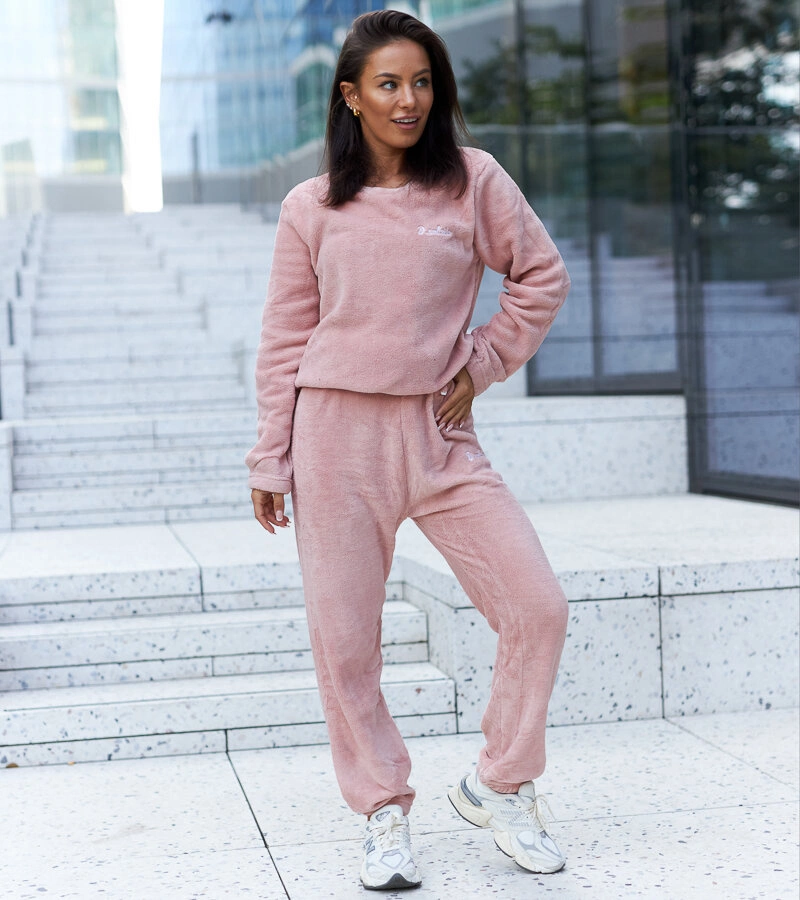 Růžový fleecový teplákový set Vachon