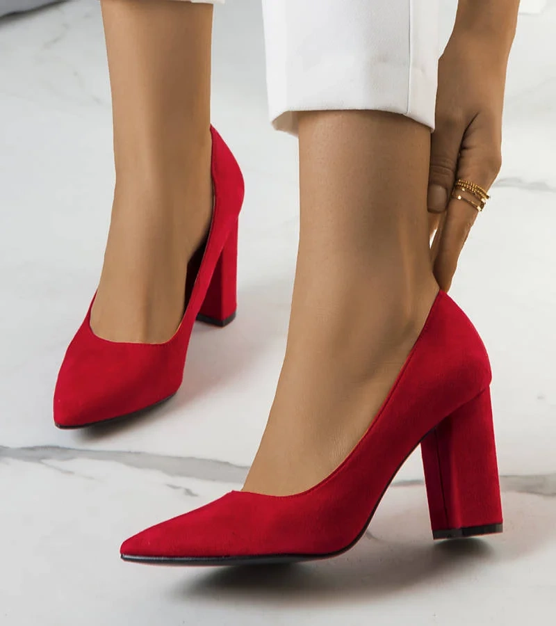 Červené lodičky na jehlovém podpatku Melvil