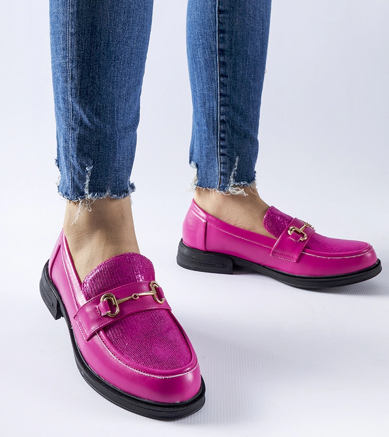 Růžové mokasíny s přezkou Gennaro