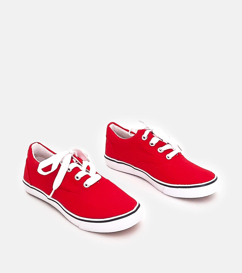 Červené dětské tenisky na tkaničky Bollis