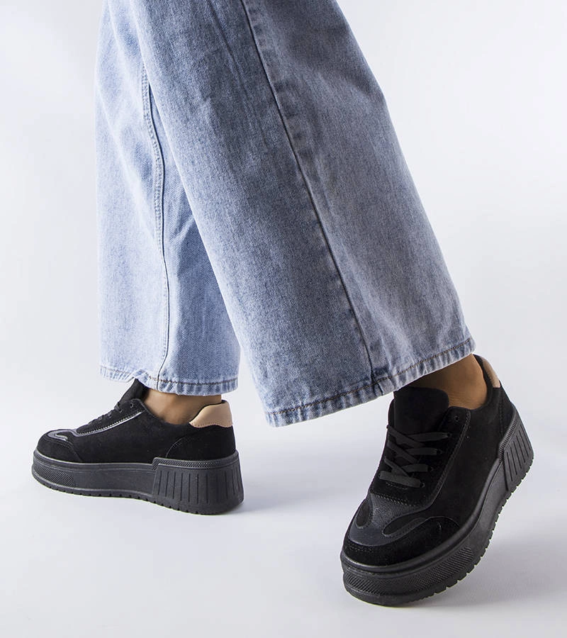 Černé tenisky na platformě Fabienne