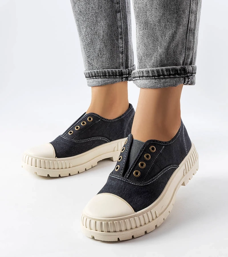 Černé tenisky Walton s gumovou podrážkou