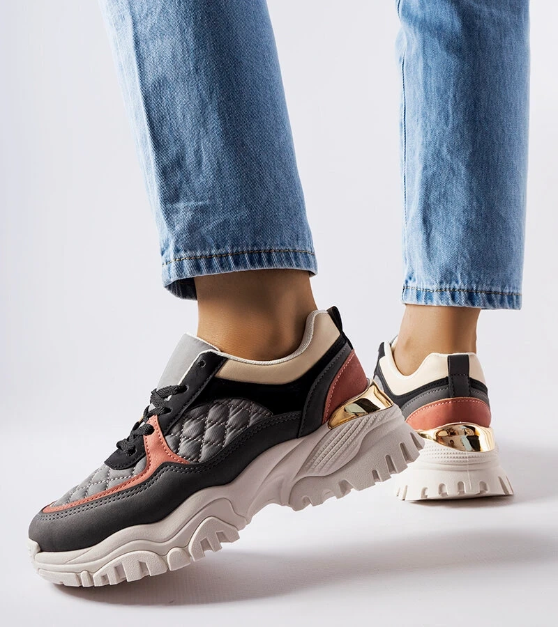 Šedé tenisky s barevnými vložkami Esquibel