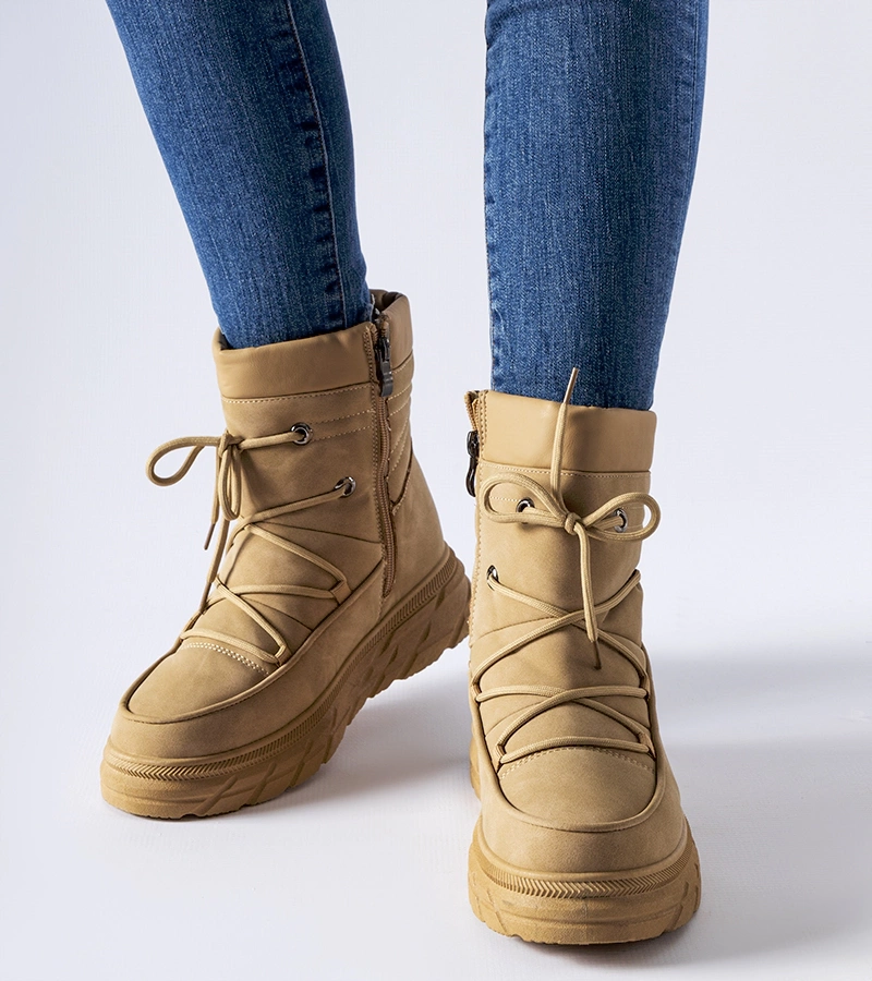 Bezové matné zateplené sněhule Jamison