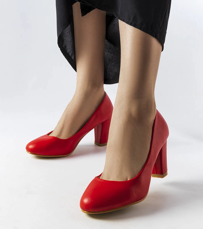 Červené lodičky na jehlovém podpatku Ella