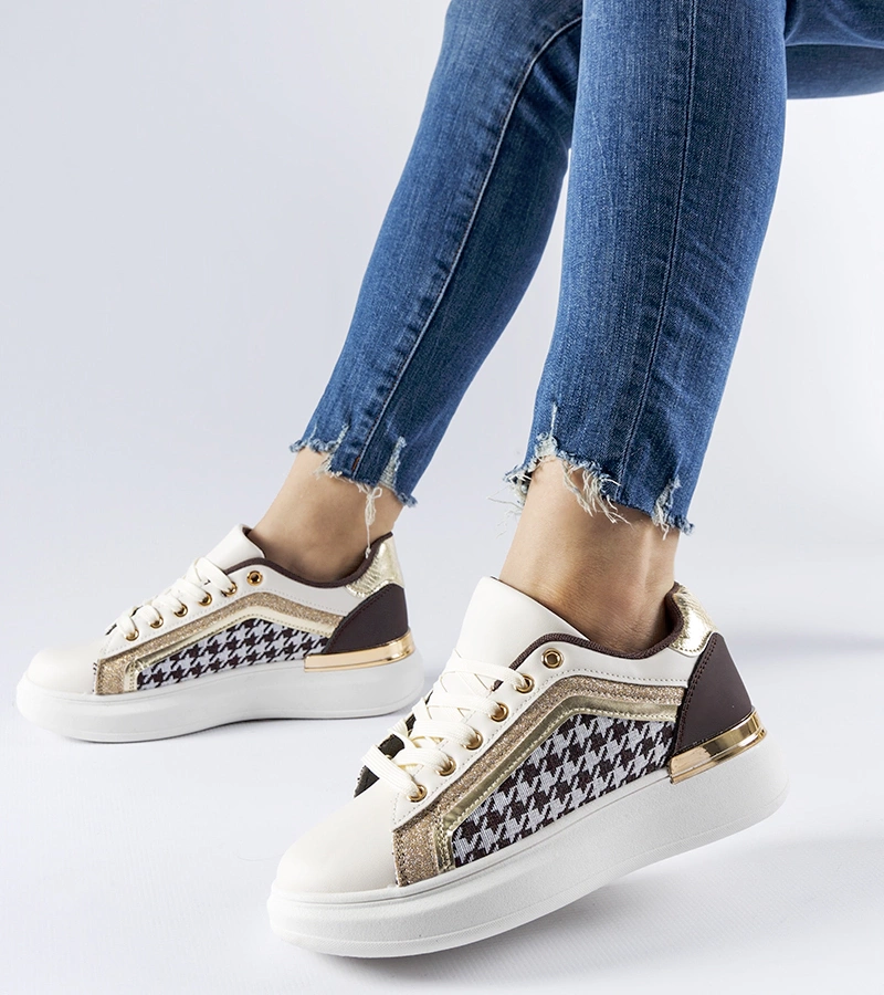 Hnědo-béžové tenisky s třpytem Briercliff