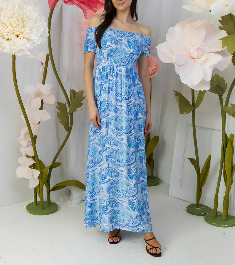 Zelené šaty s vlnkou Venezia FW32-10# BLUE