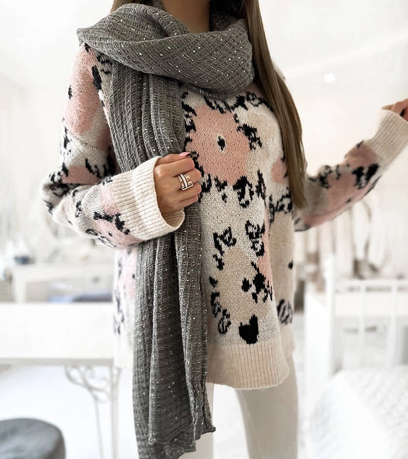 Šedý puntíkovaný šátek Khalil