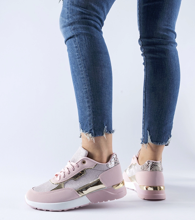 Růžové třpytivé tenisky Roganzuolo