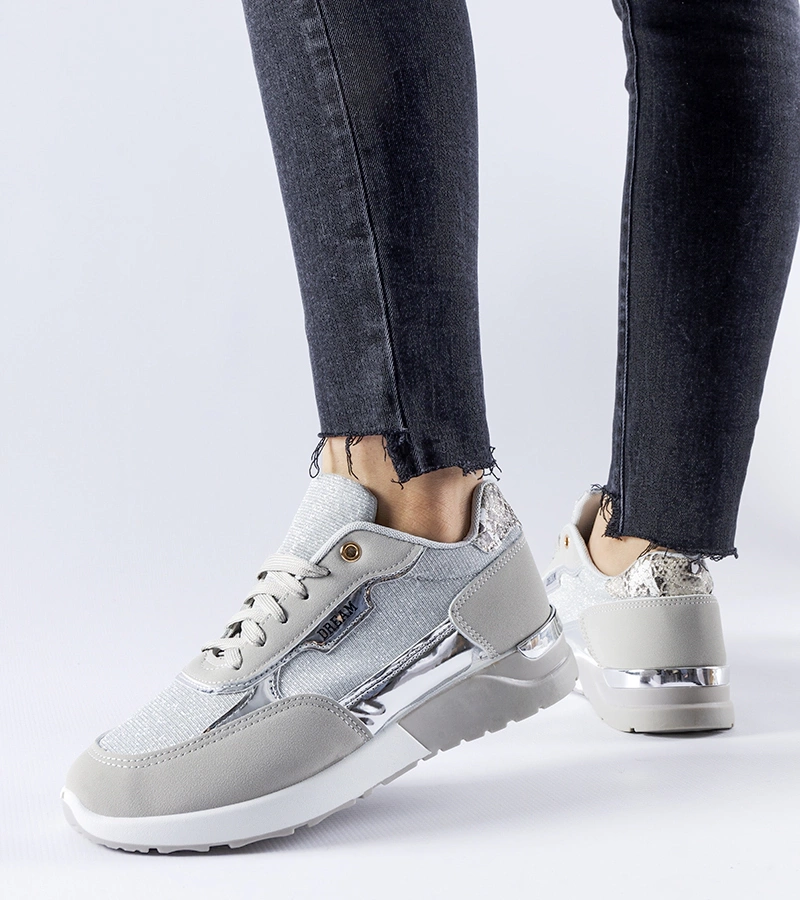 Šedé třpytivé tenisky Roganzuolo