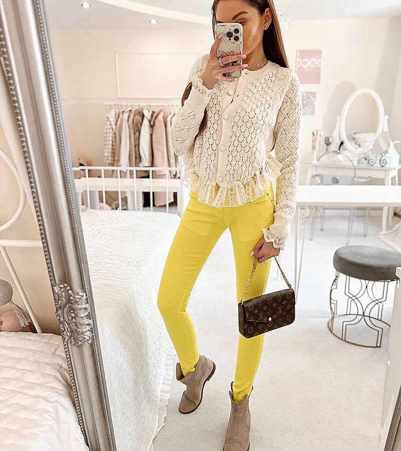 Žluté látkové kalhoty Boisclair