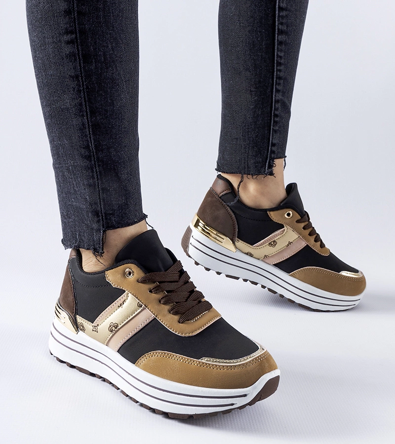 Hnědé tenisky na platformě Provinciale