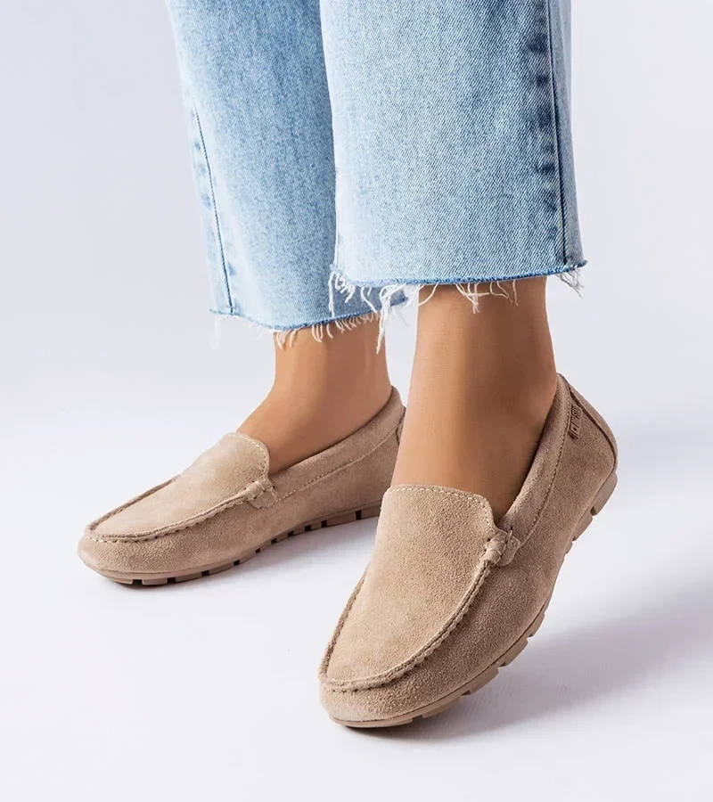 Béžové kožené mokasíny Big Star JJ274658