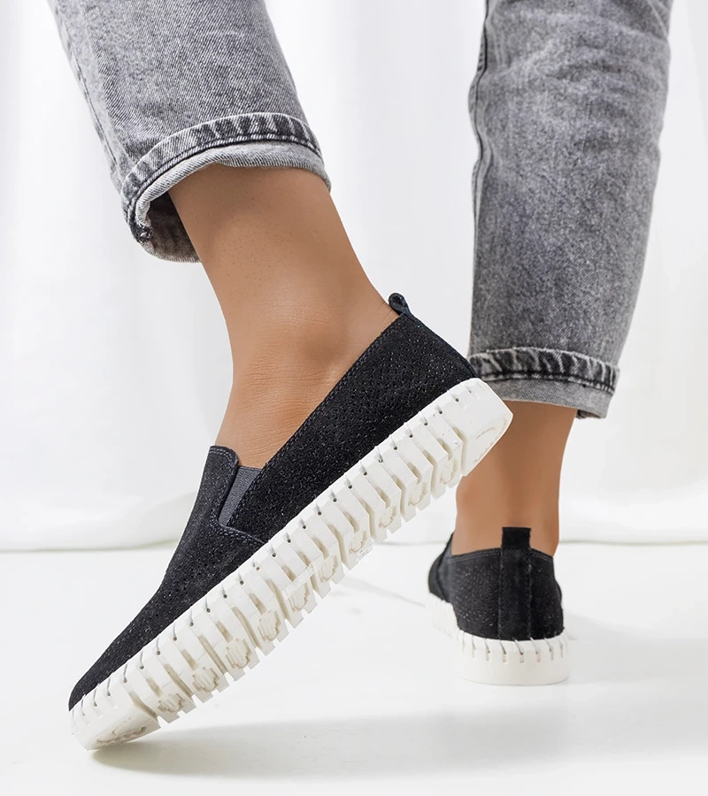 Černé kožené tenisky Madiha