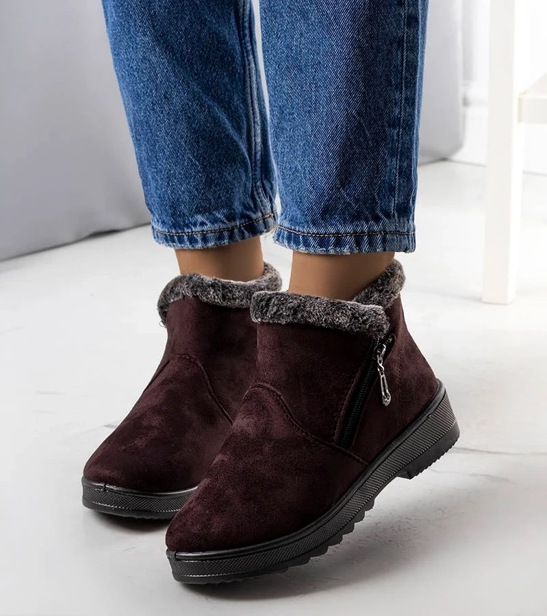 Hnědé zateplené sněhule s umělou kožešinou Wren