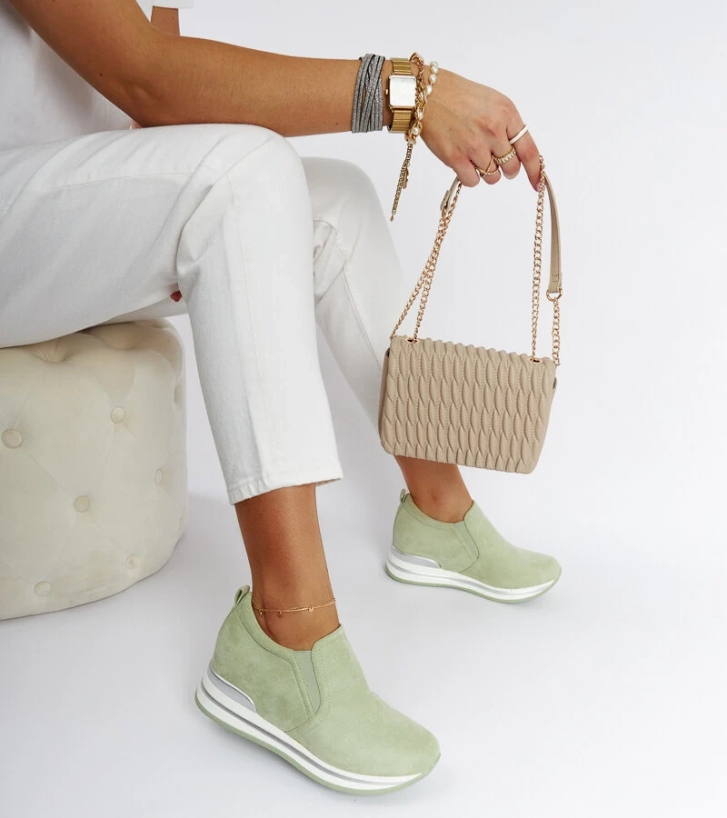 Zelené kotníkové tenisky na klínku Alquippa