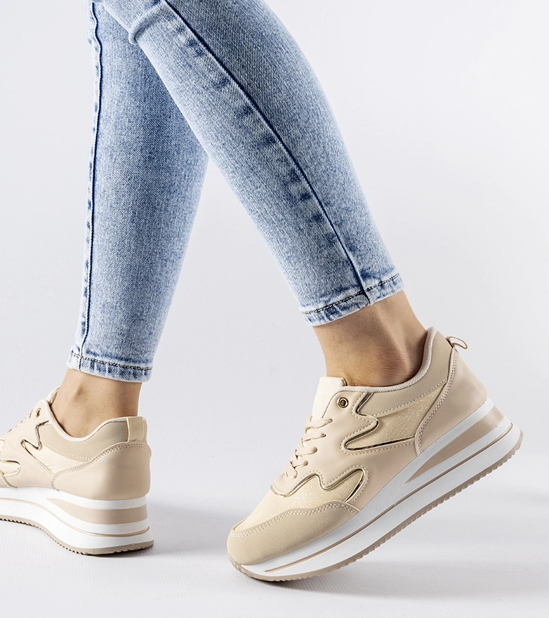 Bežové tenisky na platformě Inès