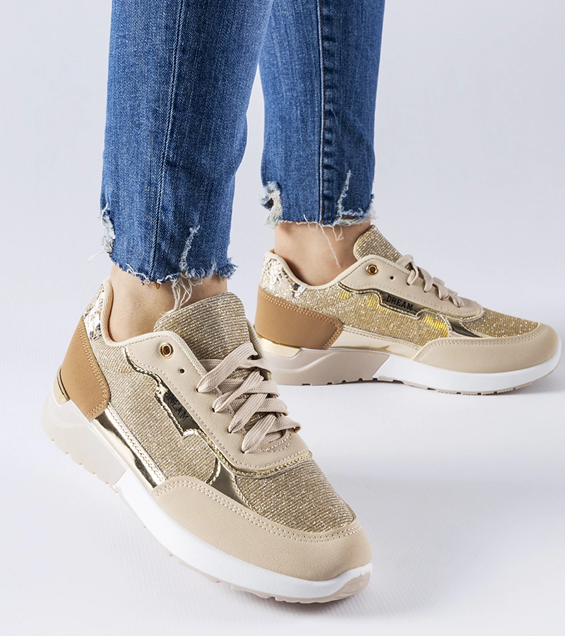 Bežové třpytivé tenisky Roganzuolo