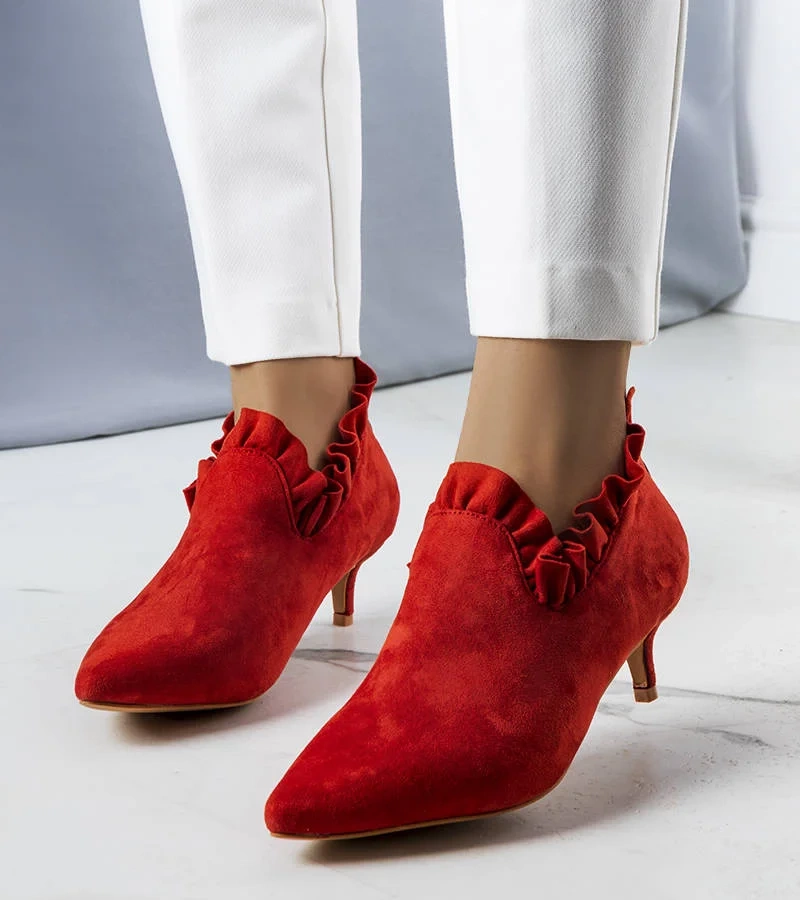 Červené lodičky se svrškem Gavri