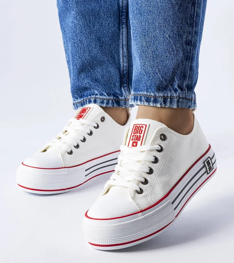 Bílé tenisky na platformě Big Star LL274180