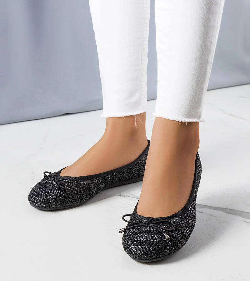 Černé ažurové baleríny Principe