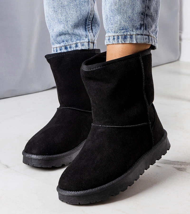 Černé zateplené sněhové boty Hank